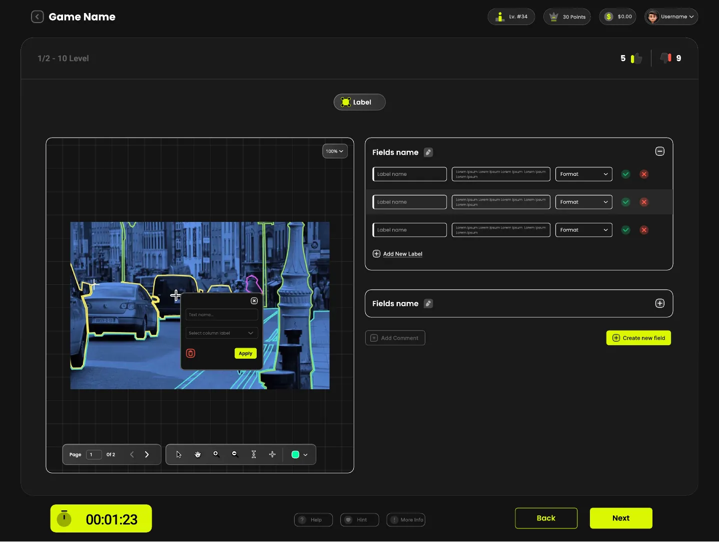 Game: image labeling